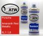 Preview: Porsche, Amaranth Red Metallic, 8L1 / L6: 400ml Sprühdose + 400ml Klarlack - Set, von ATW Autoteile West.